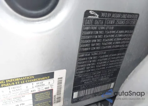 2017 Jaguar F-Pace 35T из США, поврежденный, VIN SADCS2BV5HA069949